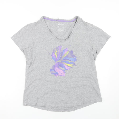 Mountain Warehouse Women's Grey V-Neck T-Shirt UK 16