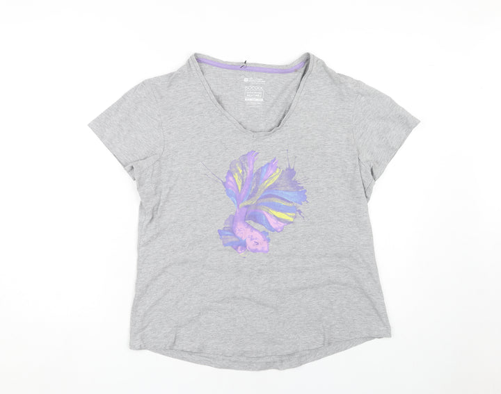 Mountain Warehouse Women's Grey V-Neck T-Shirt UK 16