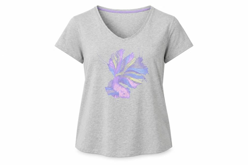 Mountain Warehouse Women's Grey V-Neck T-Shirt UK 16