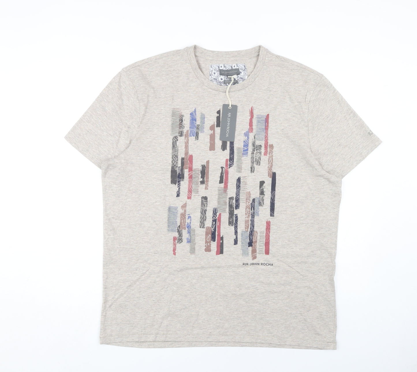 RJR John Rocha Men's Beige Graphic T-Shirt Size L