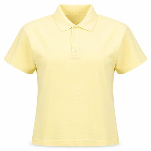 Laura Ashley Women Yellow Polo Shirt Size S