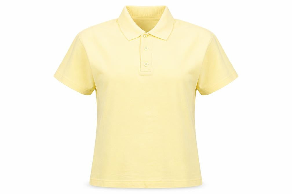 Laura Ashley Women Yellow Polo Shirt Size S
