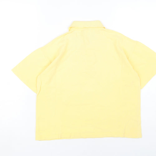 Laura Ashley Women Yellow Polo Shirt Size S