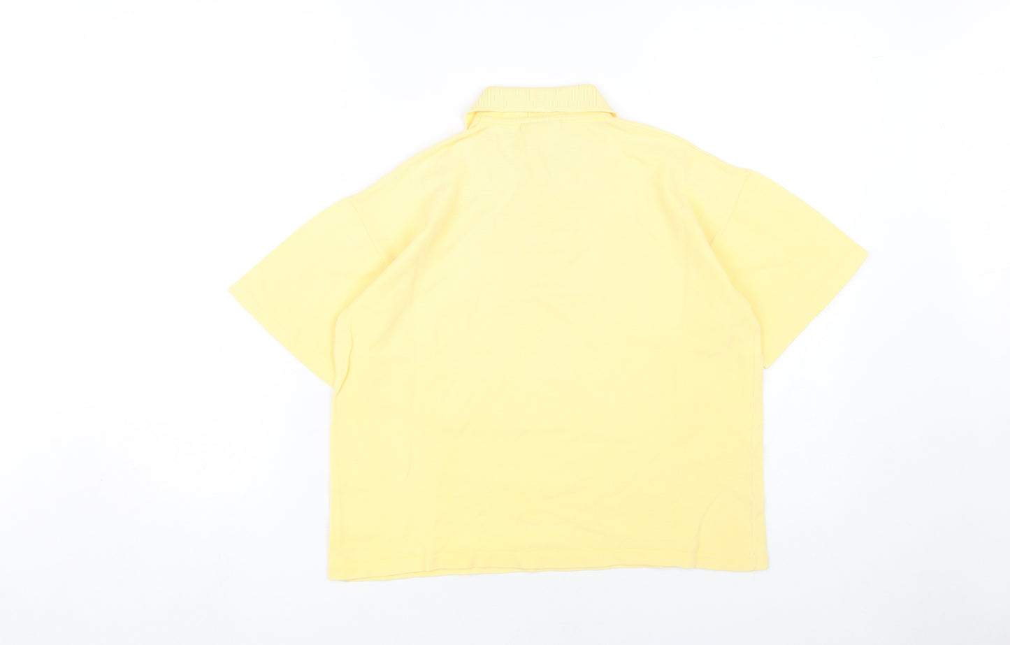 Laura Ashley Women Yellow Polo Shirt Size S