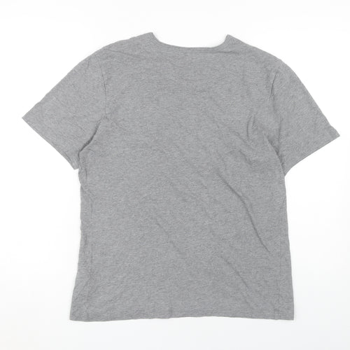 BOSS Men's Grey Cotton Crew Neck T-Shirt M