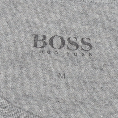 BOSS Men's Grey Cotton Crew Neck T-Shirt M