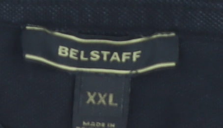 Belstaff Men's Black 2XL Polo Short Sleeve