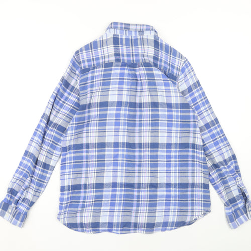Gap Women's Blue Plaid Button-Up Casual Shirt S