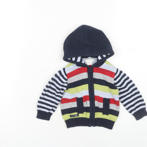 Mamas & Papas Unisex Baby Multicoloured Striped Full Zip Hoodie