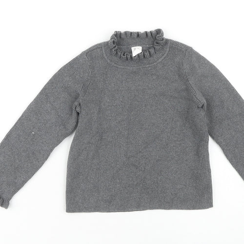 Gap Girls Grey Cotton Pullover Jumper, 4 Years