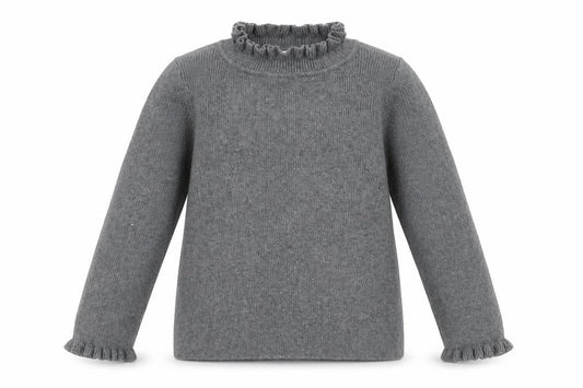 Front view of Gap girls’ grey cotton jumper, 4 years