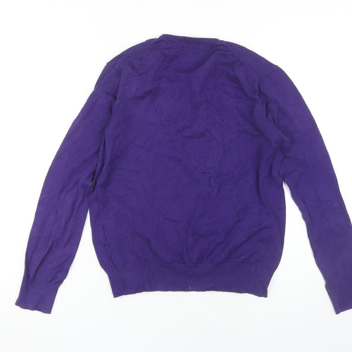 Ralph Lauren Women's Purple V-Neck Pullover Jumper M