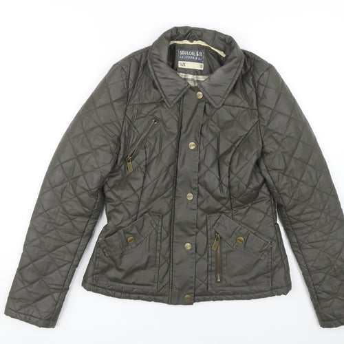 SoulCal & Co Women's Green Quilted Jacket Size 10