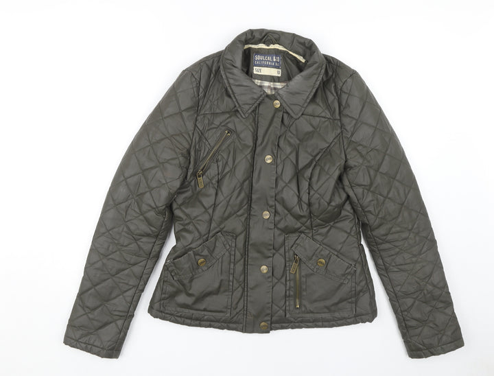 SoulCal & Co Women's Green Quilted Jacket Size 10