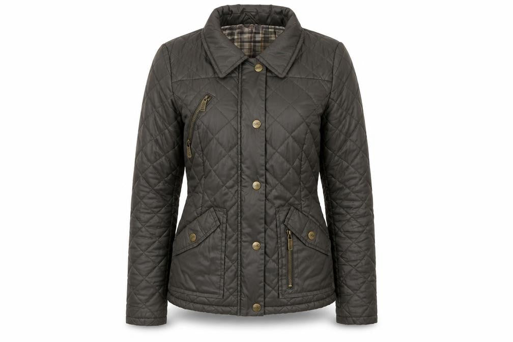 Front view of SoulCal Women's Green Quilted Jacket, size 10