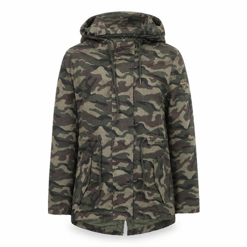 JAYLOUCY Women's Camouflage Parka Size 8 Casual Autumn