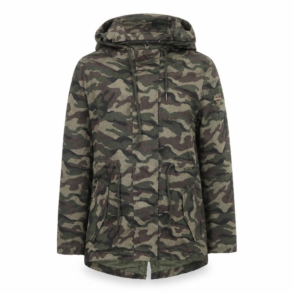 JAYLOUCY Women's Camouflage Parka Size 8 Casual Autumn