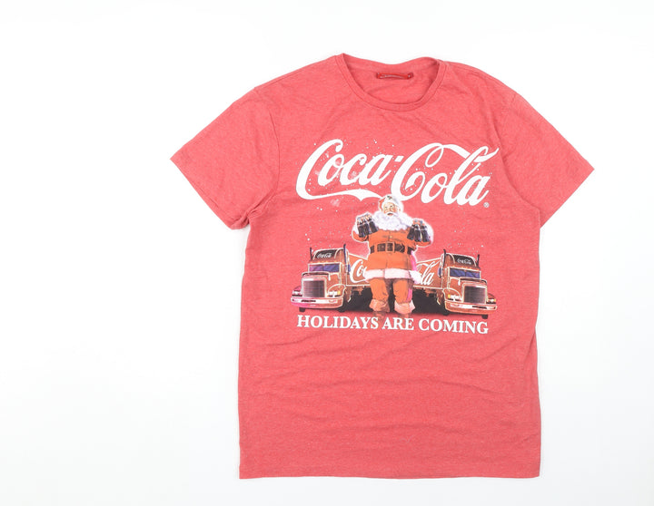 Coca-Cola Red Christmas T-Shirt, Men's M, Holiday Graphic