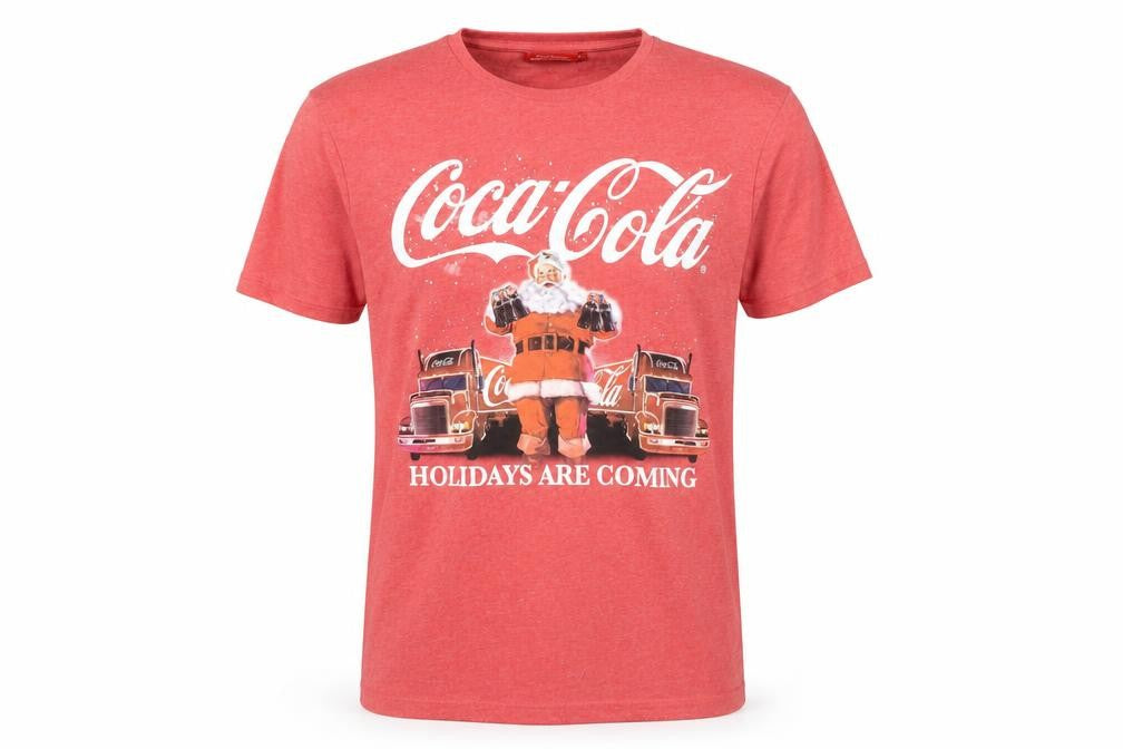 Coca-Cola Red Christmas T-Shirt, Men's M, Holiday Graphic
