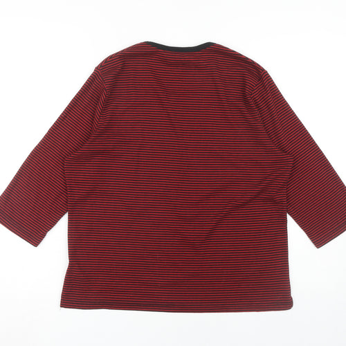 TIGI Wear Women's Red Striped Jersey T-Shirt Size 18