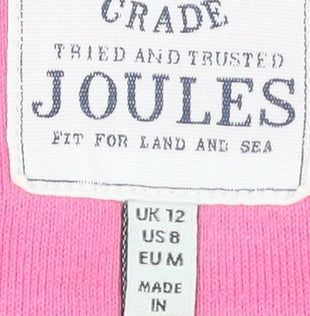 Joules Women's Pink White Stripe T-Shirt UK 12