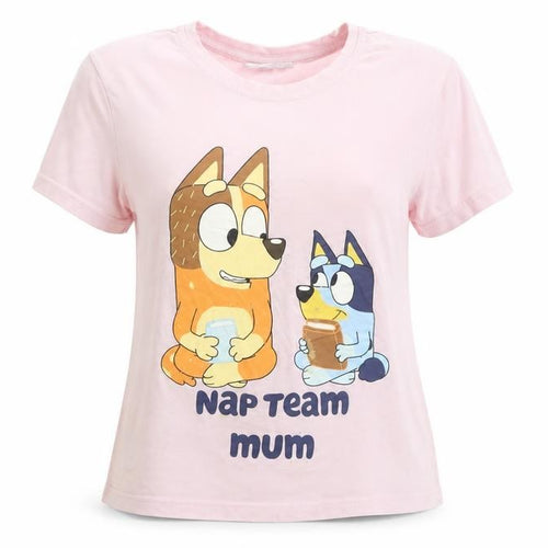 Bluey Women's Pink Cartoon Pyjama T-Shirt, Size 8-10