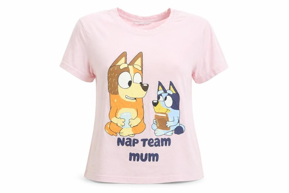 Bluey Women's Pink Cartoon Pyjama T-Shirt, Size 8-10