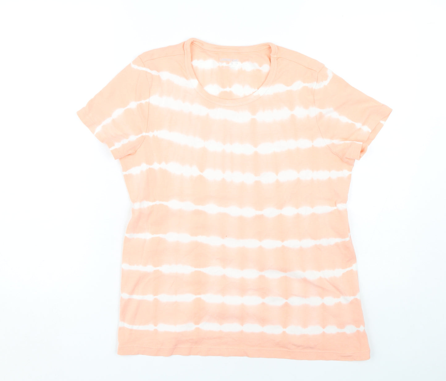 Lands' End Women's Orange T-Shirt, M, Short Sleeve, Casual