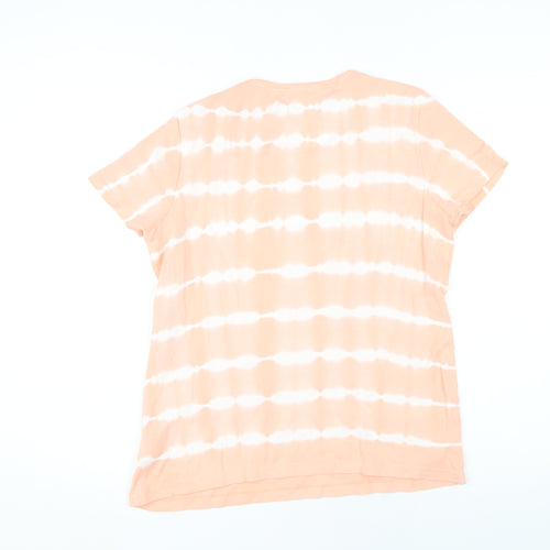 Lands' End Women's Orange T-Shirt, M, Short Sleeve, Casual