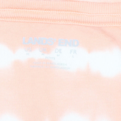 Lands' End Women's Orange T-Shirt, M, Short Sleeve, Casual