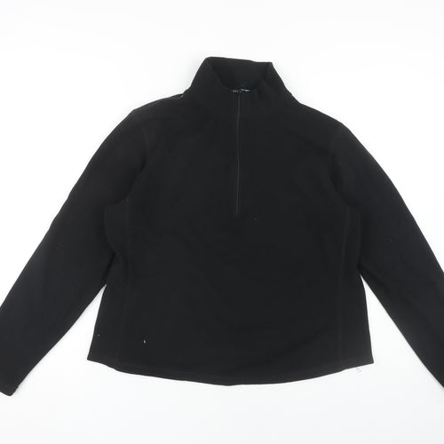 GAP Women's Black Pullover Sweatshirt L, 1/4 Zip, Casual