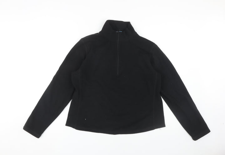 GAP Women's Black Pullover Sweatshirt L, 1/4 Zip, Casual
