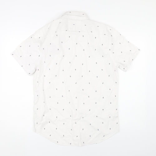 Hollister Men's White Slim Fit Button-Up Shirt S