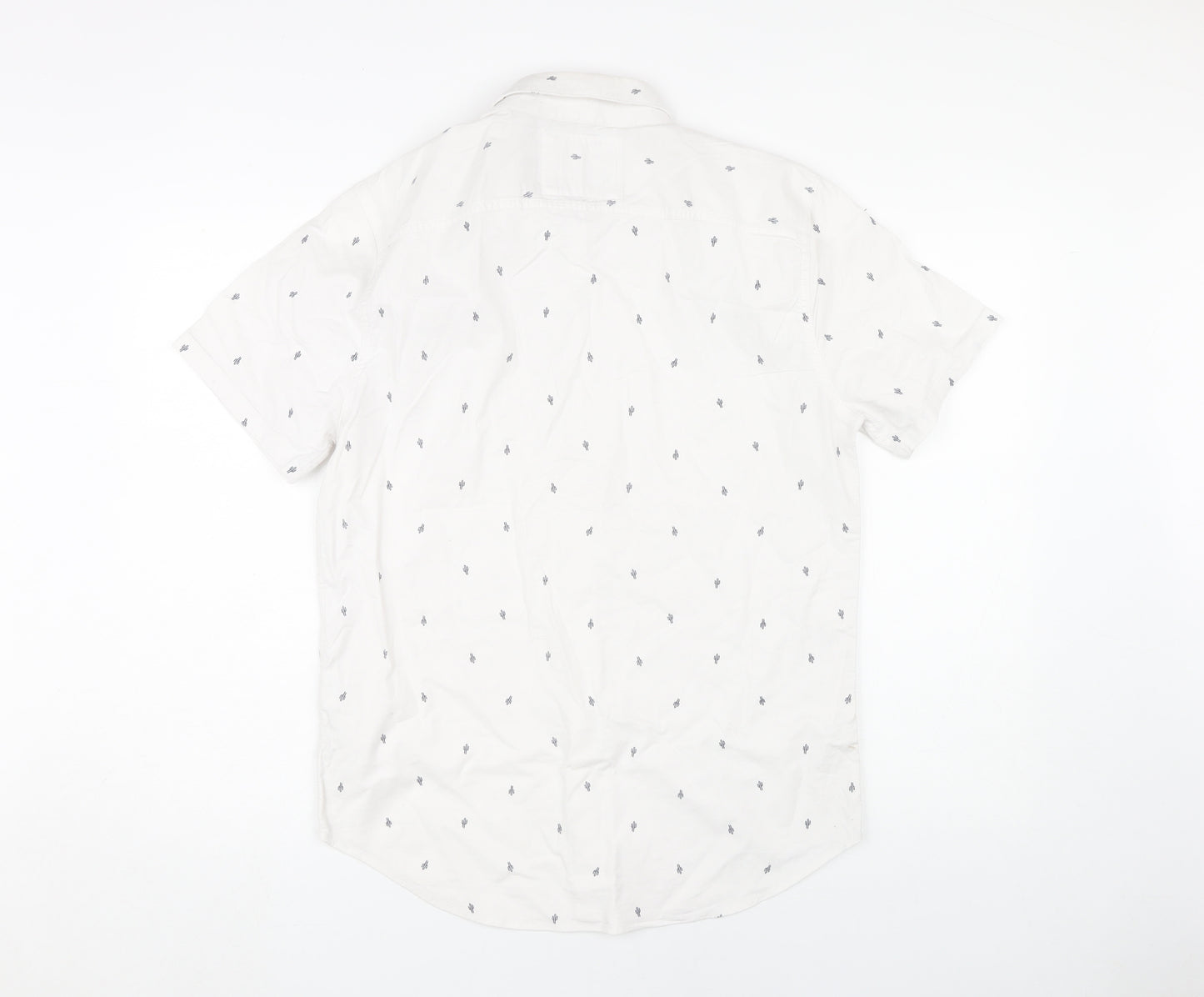 Hollister Men's White Slim Fit Button-Up Shirt S