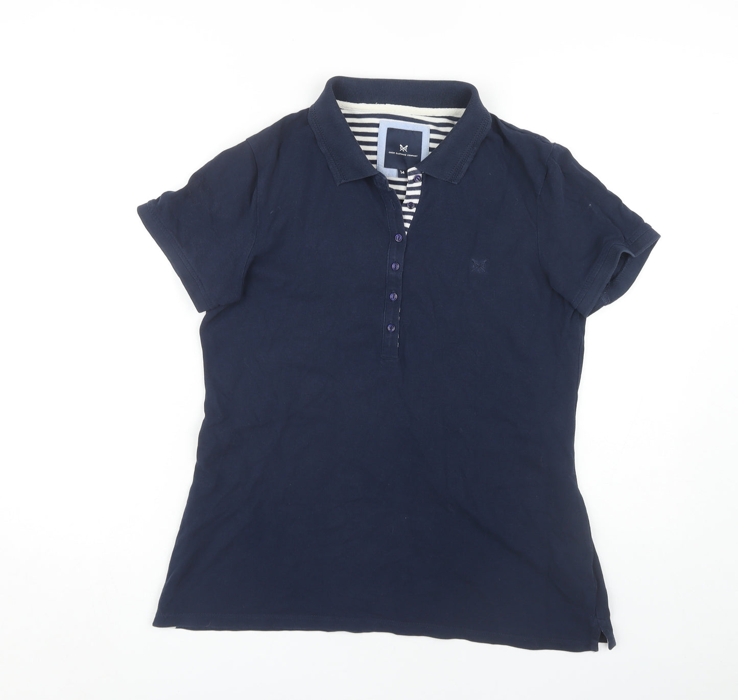 Crew Clothing Women's Blue Cotton Polo Shirt Size 14
