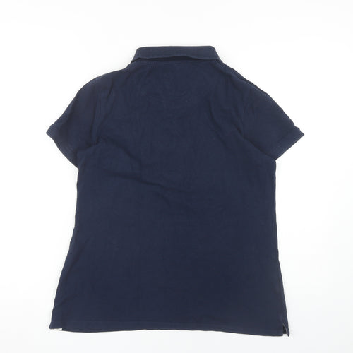 Crew Clothing Women's Blue Cotton Polo Shirt Size 14