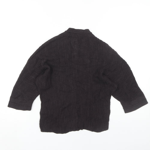 Jigsaw Women's Black Linen-Cotton V-Neck Jumper XS
