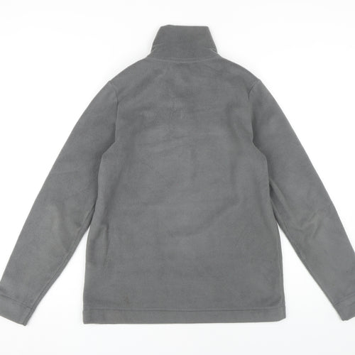 Lands' End Men's Grey Henley Sweatshirt XS Fleece