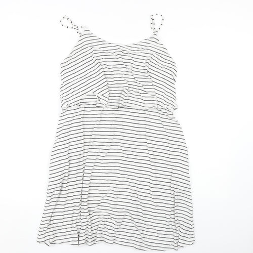 Gap Women's White Striped Sleeveless Dress