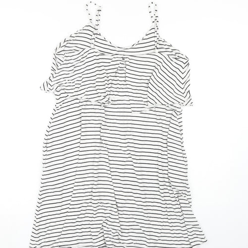 Gap Women's White Striped Sleeveless Dress