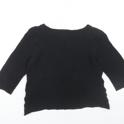 COS Women's Black XS 3/4 Sleeve Knit Top