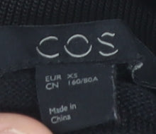 COS Women's Black XS 3/4 Sleeve Knit Top