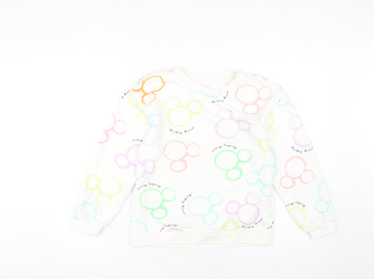 Front view of Disney girls’ multicoloured mickey mouse pullover sweatshirt