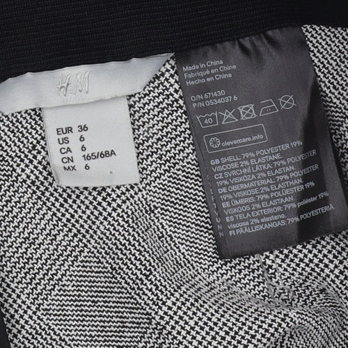 H&M Women’s Grey Check A-Line Midi Skirt Size 8
