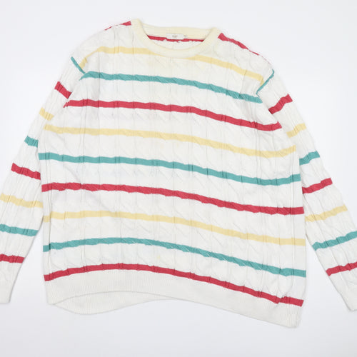 Cotton Traders Unisex Multicoloured 3XL Cable Knit Pullover Jumper
