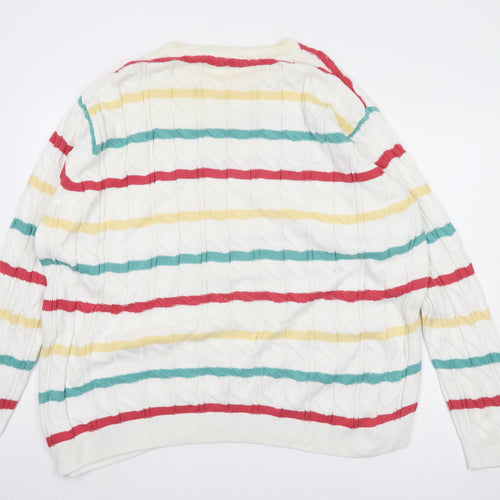 Cotton Traders Unisex Multicoloured 3XL Cable Knit Pullover Jumper