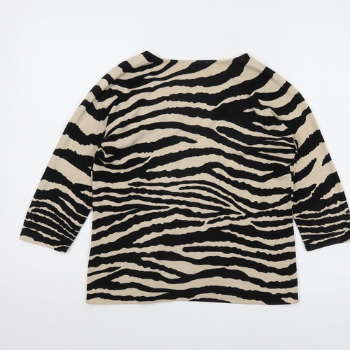 BHS Women's Beige Zebra Print Pullover Jumper Size 10