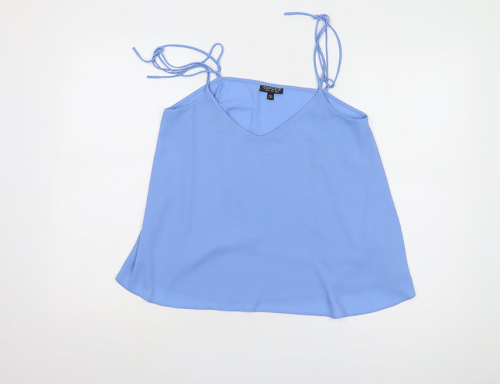 Topshop Women's Blue Camisole V-Neck Tank - Size 12