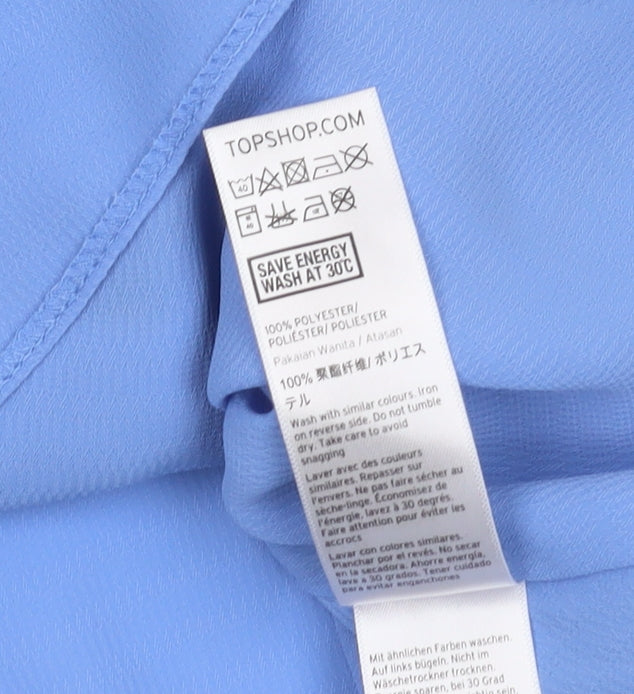 Topshop Women's Blue Camisole V-Neck Tank - Size 12