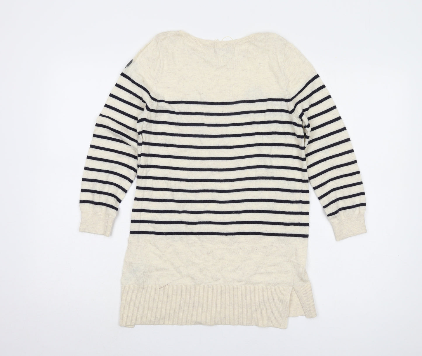 Monsoon Women's Beige Striped Pullover Jumper, S